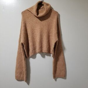 Wild Fable Brown Cropped Slouch Sweater Women's Large